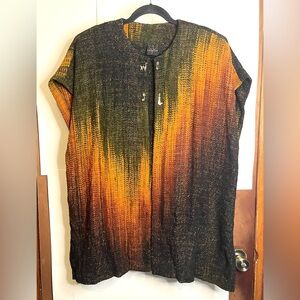 Candiss Cole Women’s Size M Art-to-Wear Handwoven Silk Sleeveless Jacket VTG